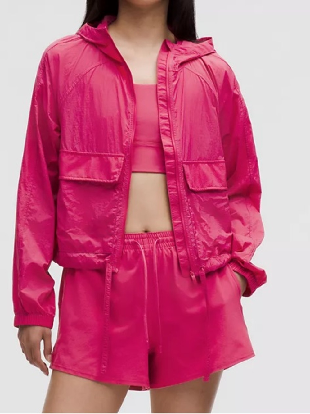 Lululemon hot pink hooded lite relaxed fit jacket small